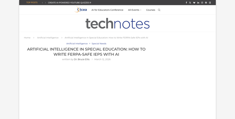 TCEA guidance on writing FERPA-safe IEPs with AI tools