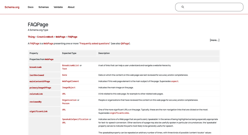 Schema.org’s FAQPage type — the documentation for the structured data that AI engines weight most heavily