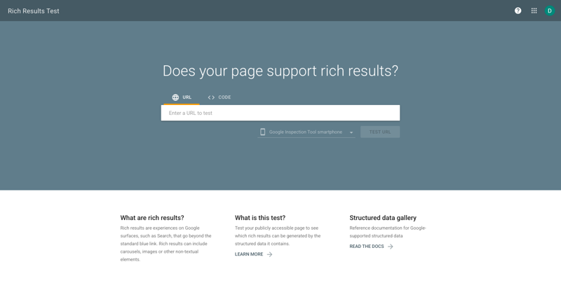 Google’s free Rich Results Test — paste a URL, see whether your schema validates