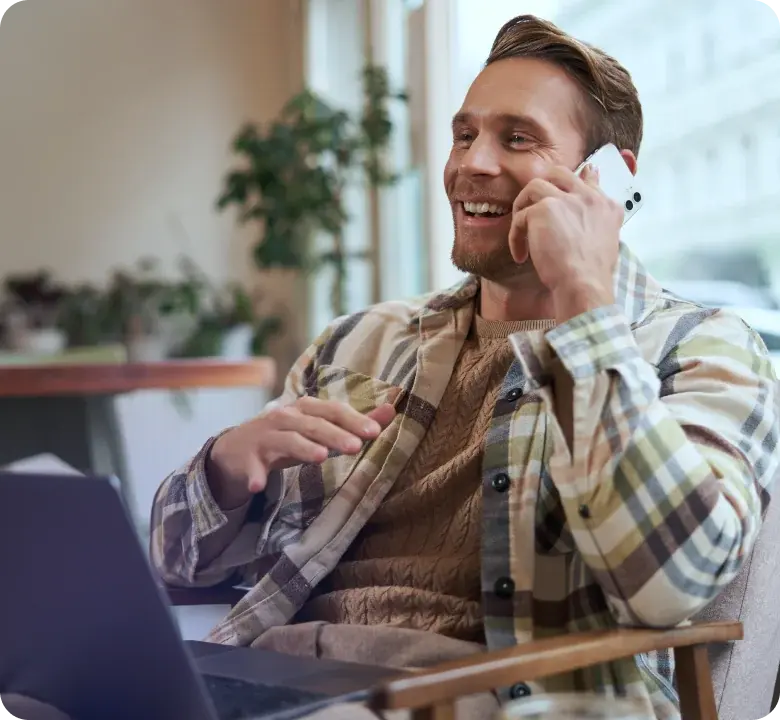 AutoLeap AIR product mock showing the AI receptionist interface