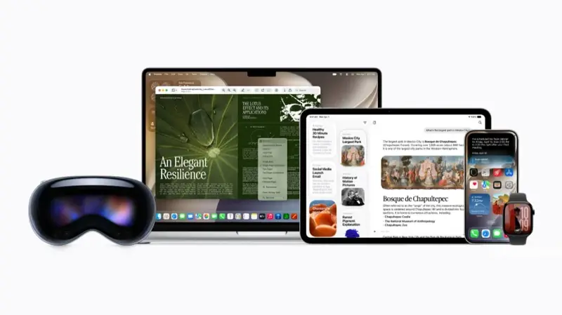 Le Siri IA d’Apple tournant sur iPhone, iPad, Mac, Apple Watch et Vision Pro