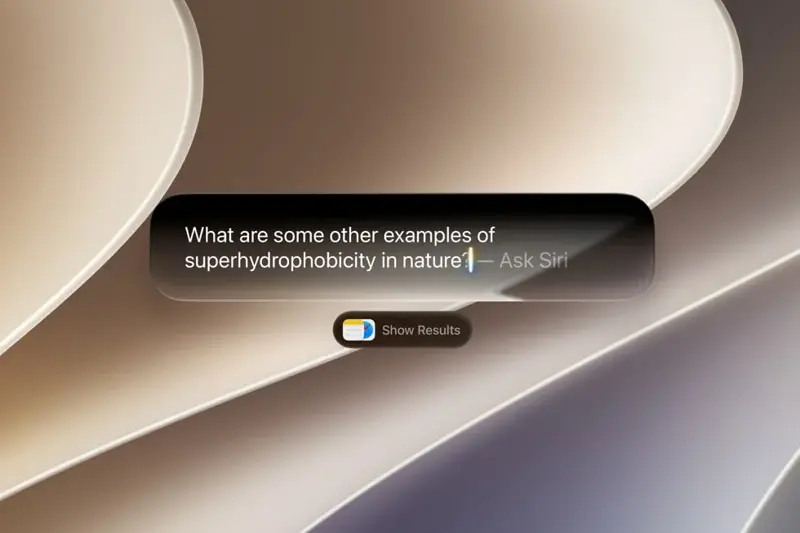 Siri AI surfacing personal context through Spotlight integration on iPhone