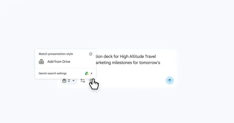 The Match presentation style option in Gemini for Slides