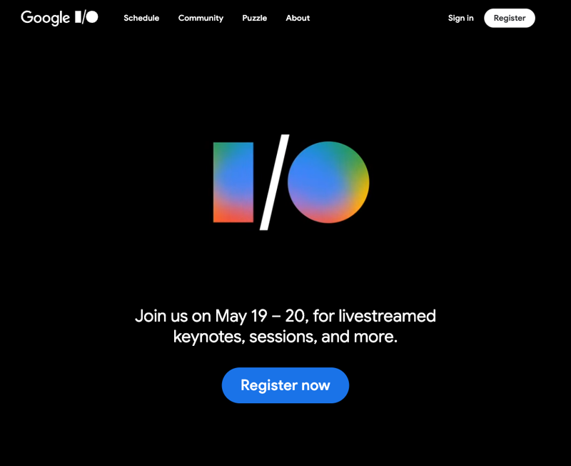 Official Google I/O 2026 event page at io.google/2026