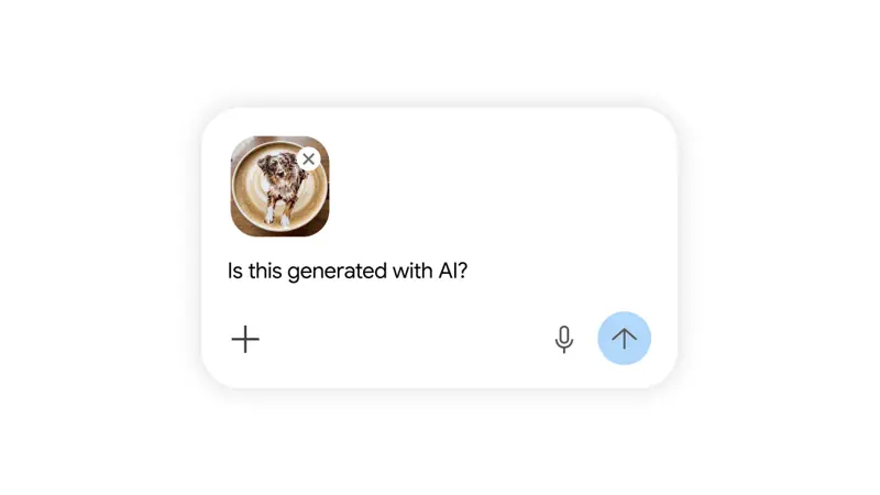 La fonction de vérification de Google : on téléverse une image et on demande si elle a été créée ou modifiée avec l’IA