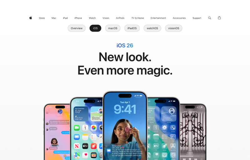 Apple’s iOS page. iOS 27 is reported to build on these everyday apps with new AI photo editing, Wallet upgrades, a redesigned Camera, and the “Liquid Glass” look.