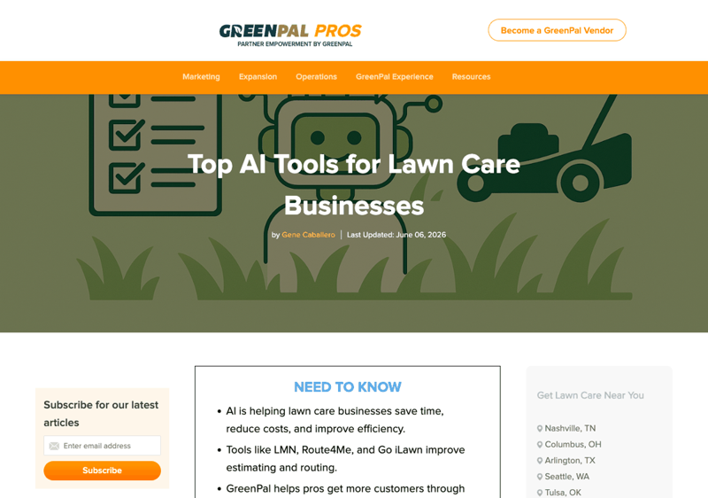 Industry coverage of AI tools for lawn care businesses in 2026