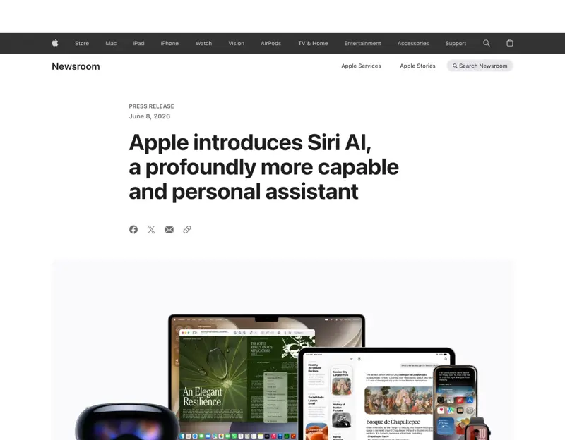 Apple’s official Siri AI announcement