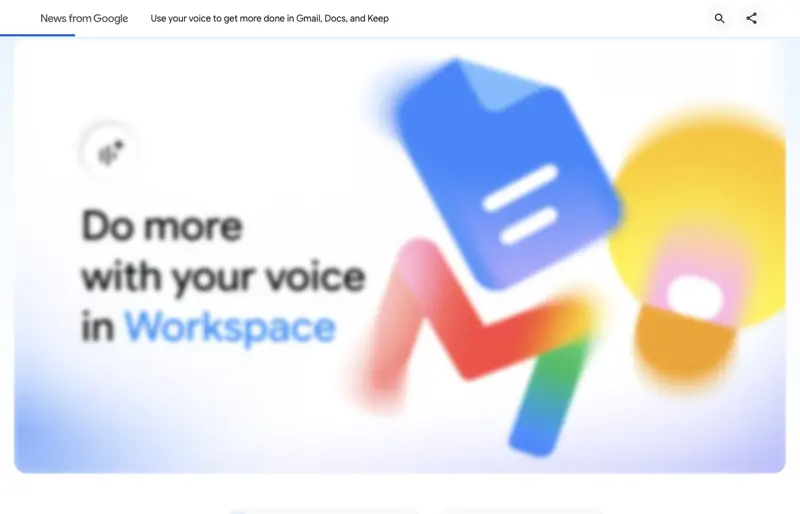 Google’s September 3, 2026 announcement page for Gmail Live, Docs Live, and Keep Live, headlined “Do more with your voice in Workspace”