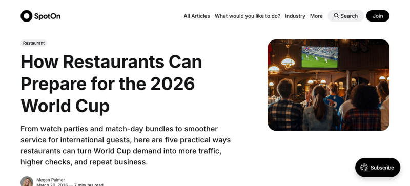 Guía de SpotOn para preparar tu restaurante al Mundial 2026