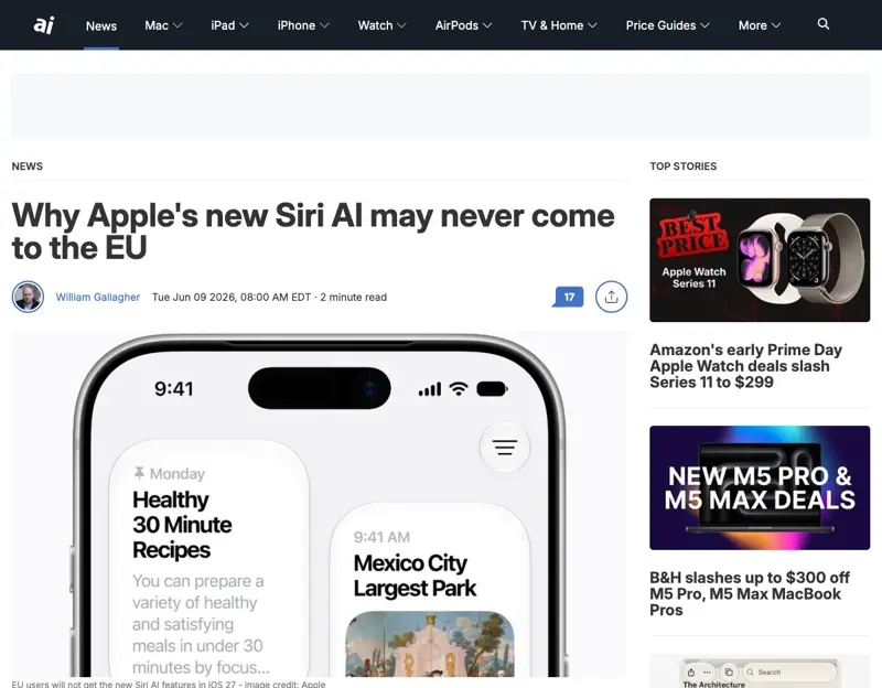 AppleInsider’s analysis of why Siri AI may never come to the EU